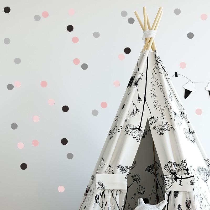 Buy Colored Pink Gray Dots Wall Stickers For Kids Room Children Baby