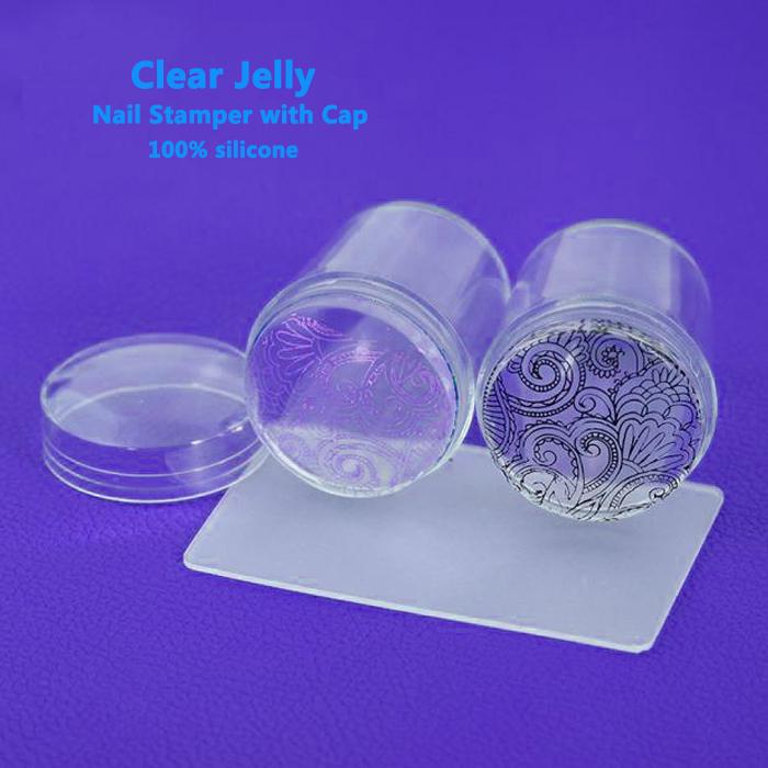 Buy 1pc/set Clear Silicone Jelly Nail Art Stamper Scraper Manicure Tool