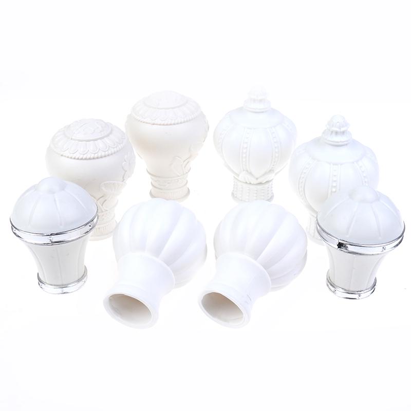 💰Kjøp 2Pcs Curtain Rod Cap Finials Plastic Vintage Drapery Rail Ends