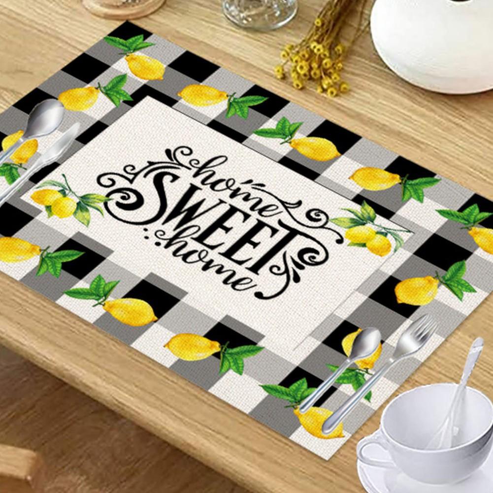 Cheap 32x42cm,Summer Placemat Lemon Print Mats For Dining Table Decorations Joom
