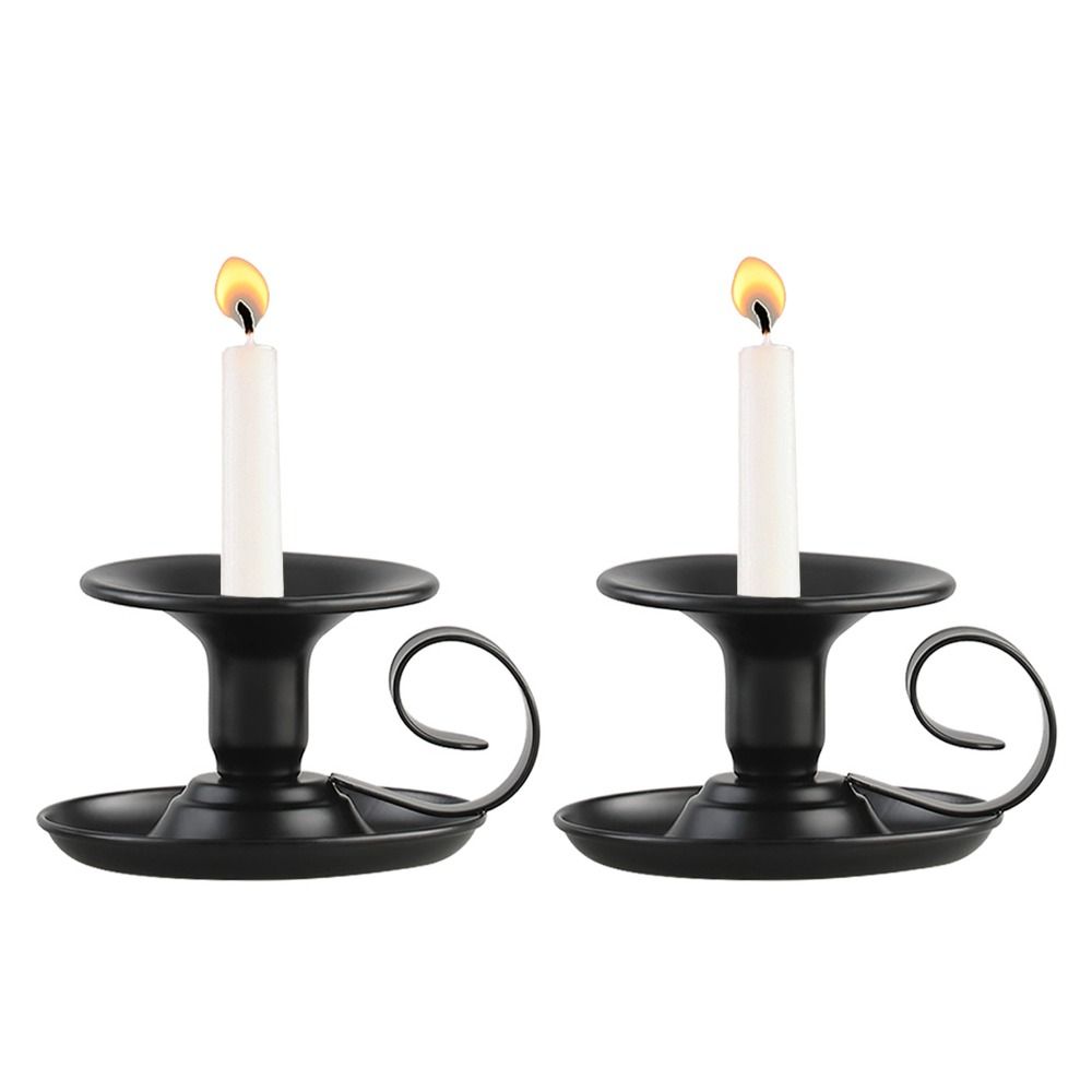2Pcs Retro Candlestick Holders Easy to Use Candelabra Holder Tealight