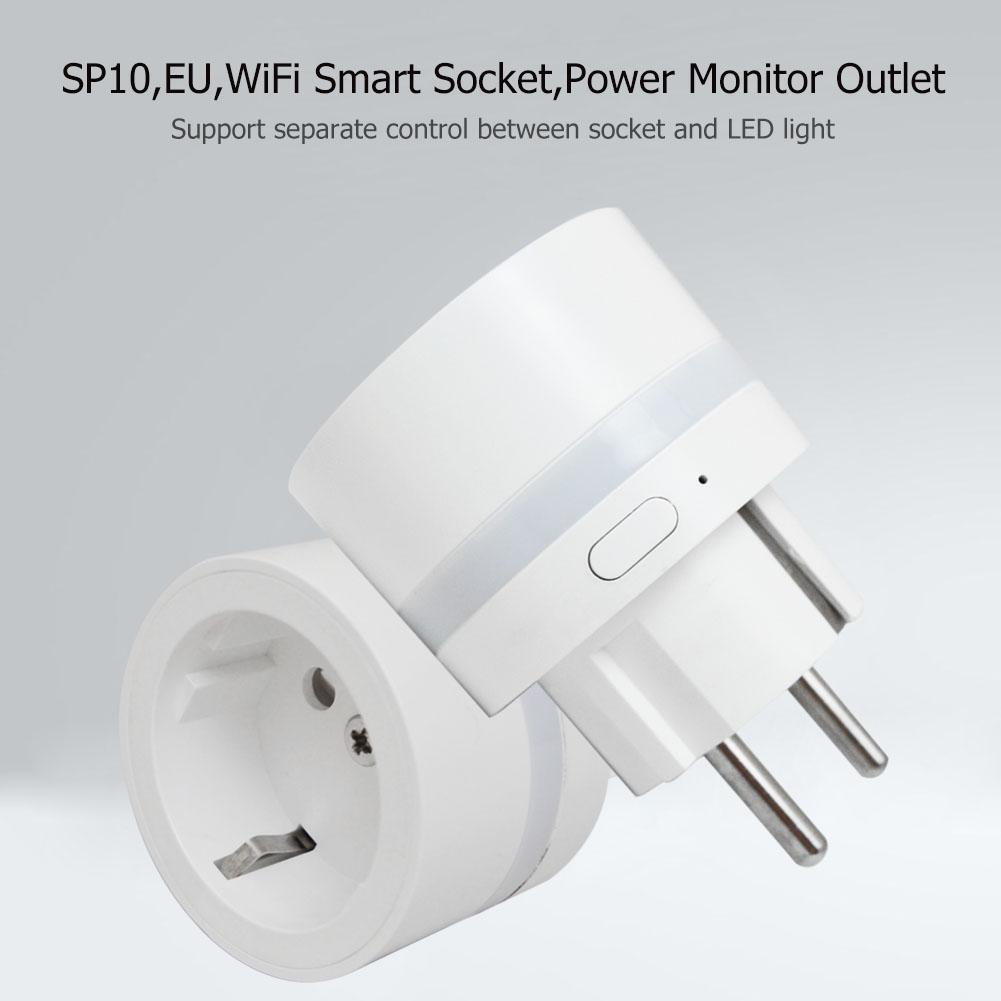 Buy SP10 EU Plug WiFi Smart Socket Power Monitor Works with Alexa