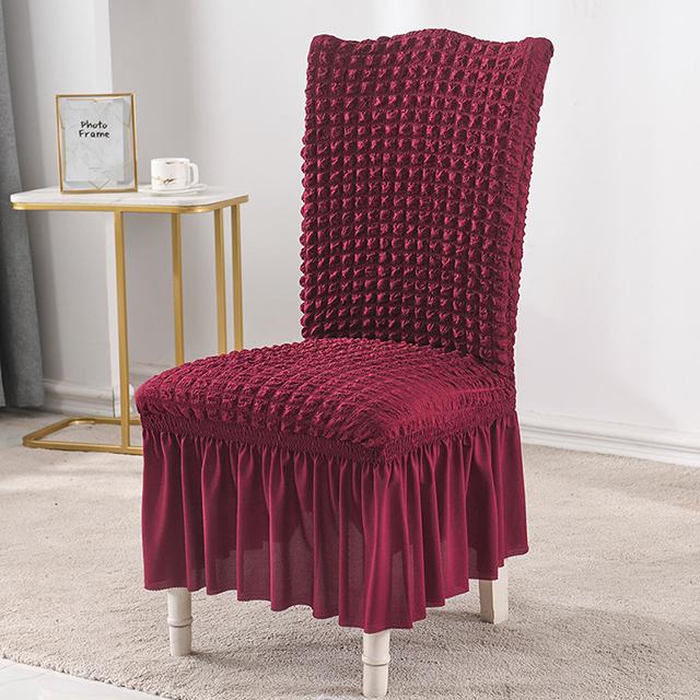 Cheap Seersucker Chair Cover Long Skirt Chair Covers for Dining Room