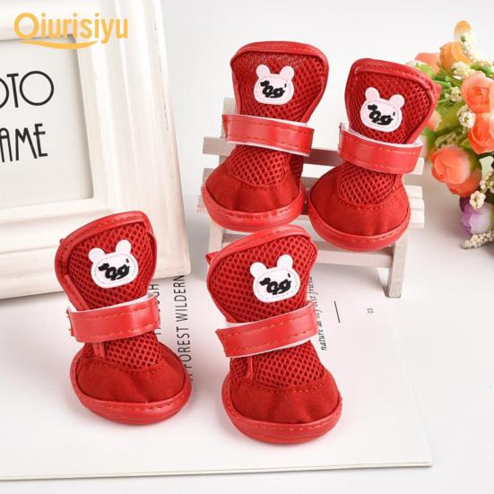 Buy 4Pcs Fashion Summer Soft Breathable AntiSkid Pet Shoes Sandals Dog