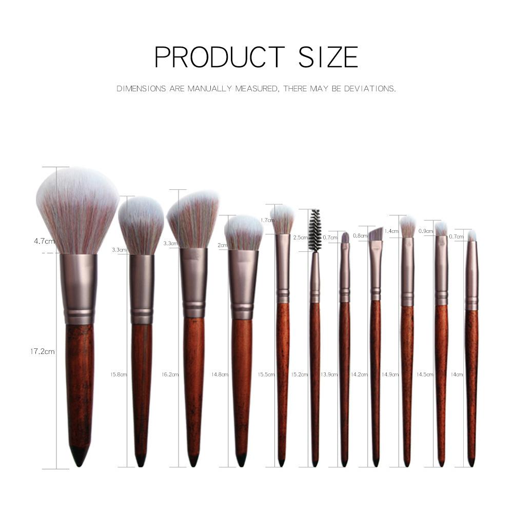 Buy 11 Pcs Animal Hair Makeup Brush Set Eyeshadow Brush and Lip Brush