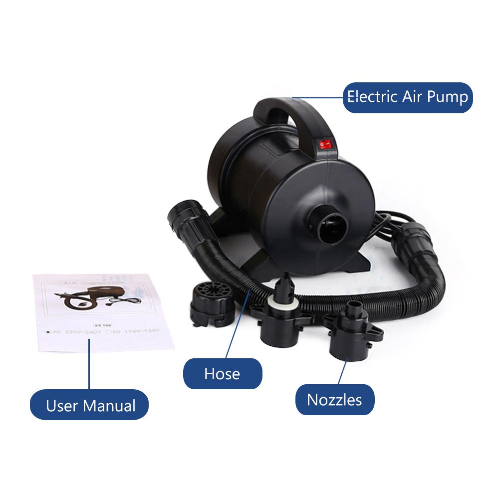 Portable 1600W Electric Pump Air Mattress Pump Quick Inflation Electric