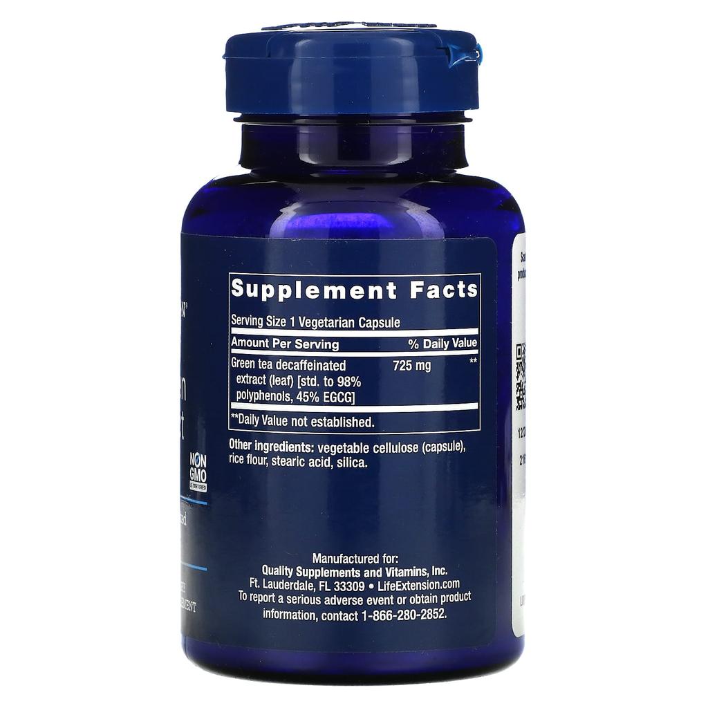 Life Extension, Mega Green Tea Extract, Decaffeinated, 100 Vegetarian