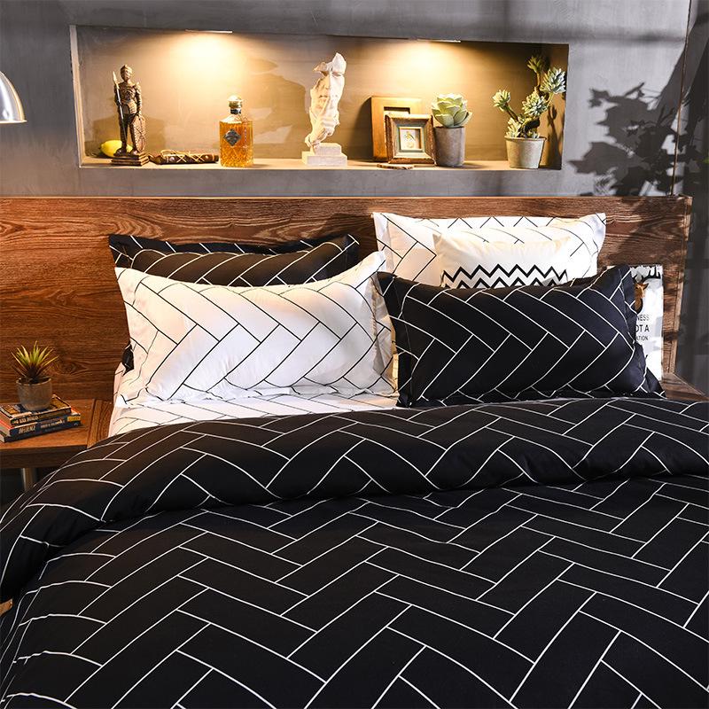 Buy Nordic Minimalism Black & White Geometric Duvet Cover Set 3/4Pcs Bedding Set Comforter Duvet