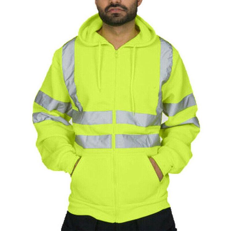 Mens Hi Vis Tracksuit High Vizs Visibility Jacket Coat Safety Work Vest