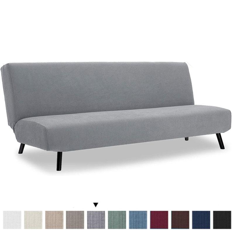 Buy Polar Fleece Fabric Armless Sofa Bed Cover Solid Color Without