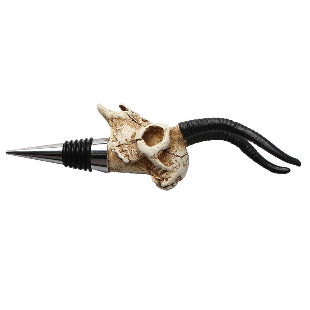 Buy 1pc Wine Cork Horn Skull Creative Decorative Wine Bottle Stopper