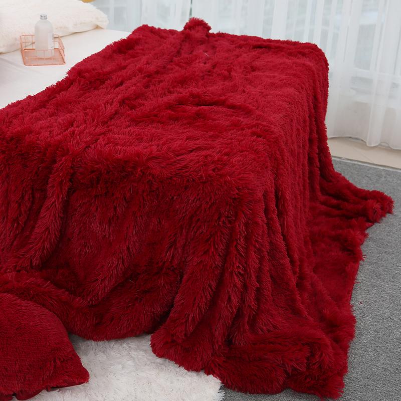 Buy Luxurious Plush Faux Fur Throws Bed Blankets Soft Cozy Warm Fluffy