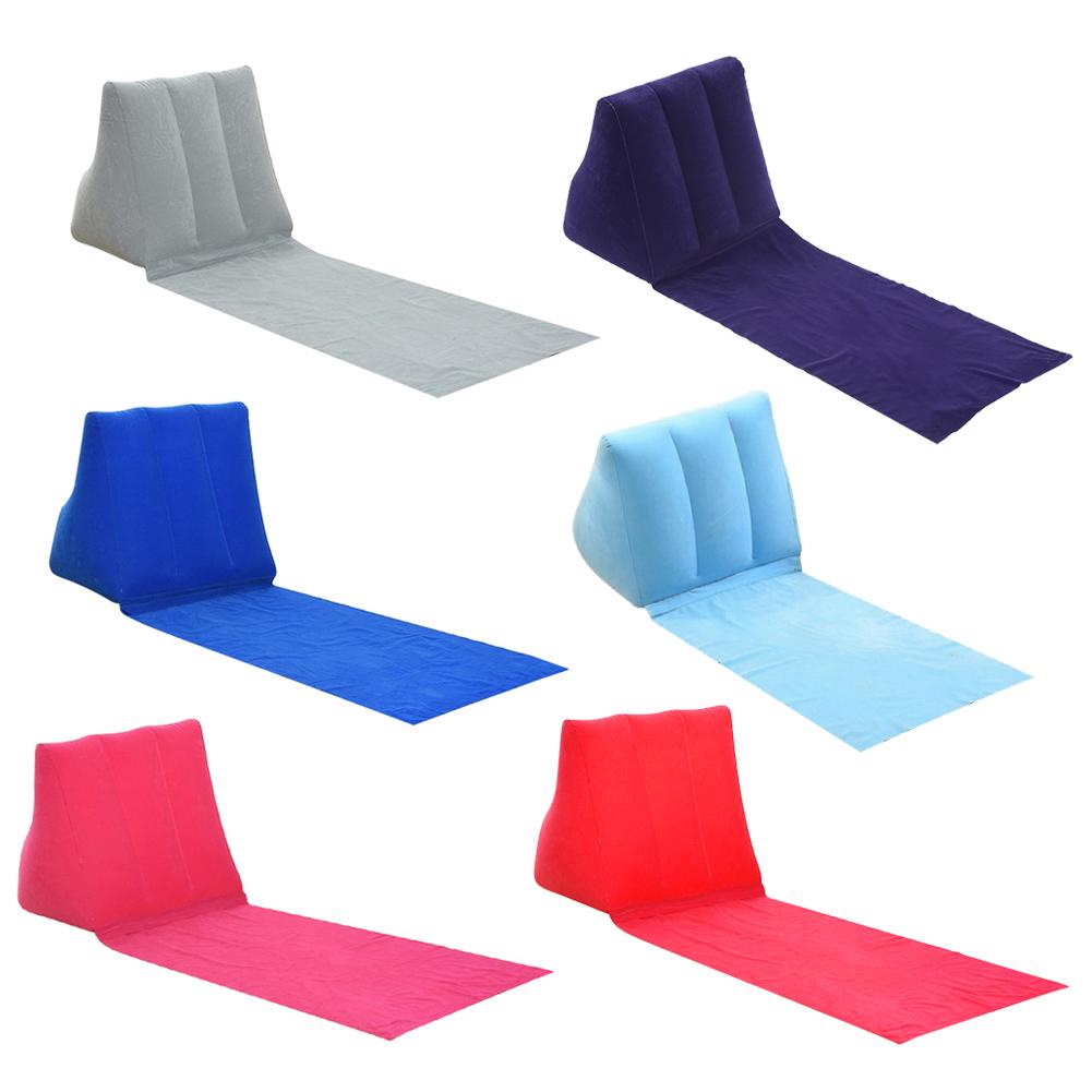 Cheap PVC Inflatable Beach Mat Camping Lounger Back Pillow Triangle