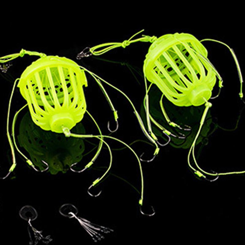 Buy Fluorescence Fishing Lure Cages Trap Fishing Bait Baskets Feeder