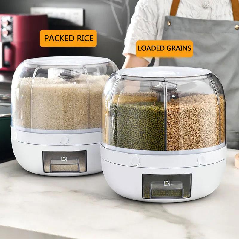 Buy 360° Rotatable Storage Box Grain Food Storage Containe Household