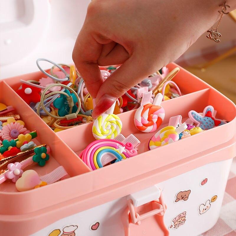 Cheap Children's Hair Accessories Storage Box Girl Hairpin Ring Baby