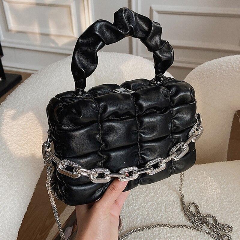 Cheap Luxury Designer Lady Chain Handbags 2021 Hit Winter Pleated