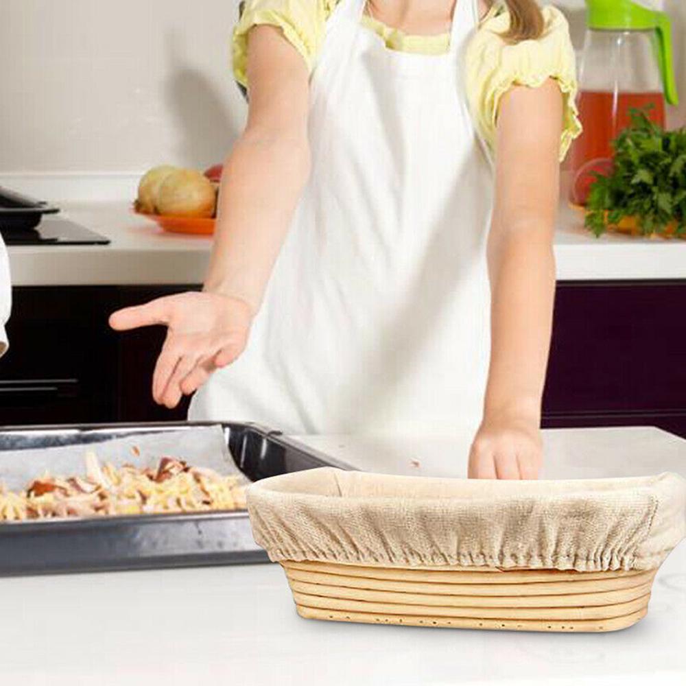 Buy Oval Bread Proofing Baskets Dough Rattan Bread Storage Baskets With Cloth cover at