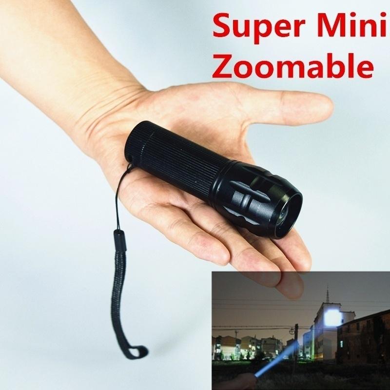 Buy Black Mini Flashlight Rechargeable14500 Battery Strong Lumens Lantern Torch Light Zoomable