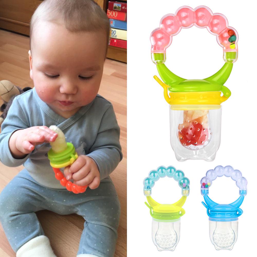 Cheap 1Pcs Fresh Fruit Pacifier Silicone Nipple Holder Funny Rattle