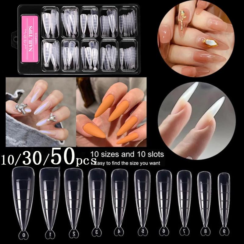 Buy 10/30/50/100pcs Full Cover Quick Building Gel Mold Tips Dual Forms