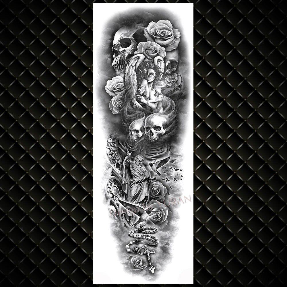 Tatuaggi Temporanei A Braccio Completo Adesivo Realistico Falso Fai-Da-Te Gangster Maschera Teschio Occhi Grande Manica Nera Tatoos Per Donna Uomo Acquista In Modo Economico — Spedizione Gratuita, Recensioni Reali Con Foto — 1000_x_1000_jpg
