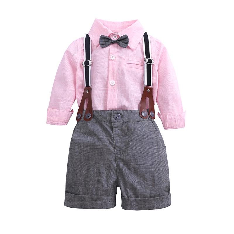 Baby Boy Suspenders Overall Newborn Baptism Rompers Infant Wedding