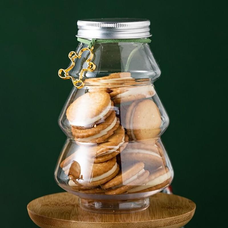 500Ml Christmas Tree Sweet Jar Kids Favor Diy Gift Candy Cookie Snack