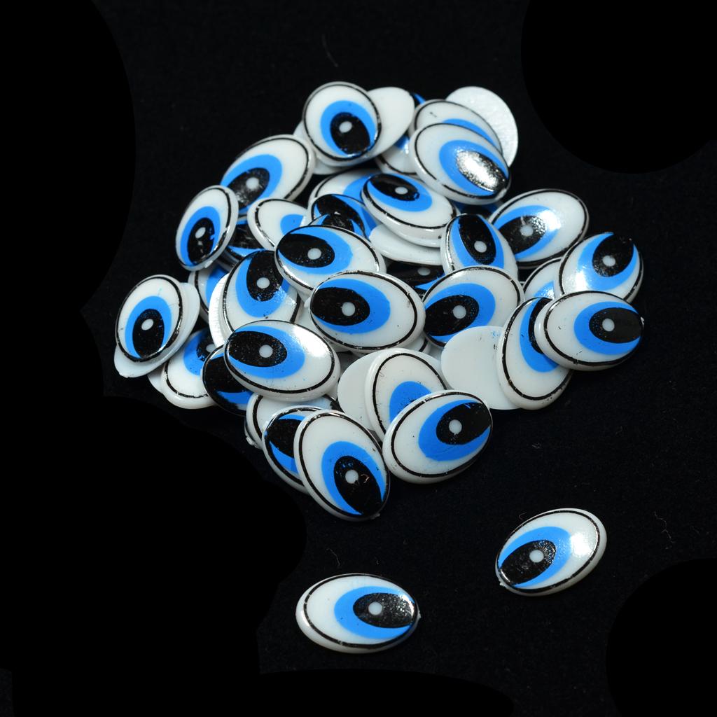 Buy 60 Pieces DIY Plastic Cartoon Eyes Flat Clay Animal Doll Oval Toy