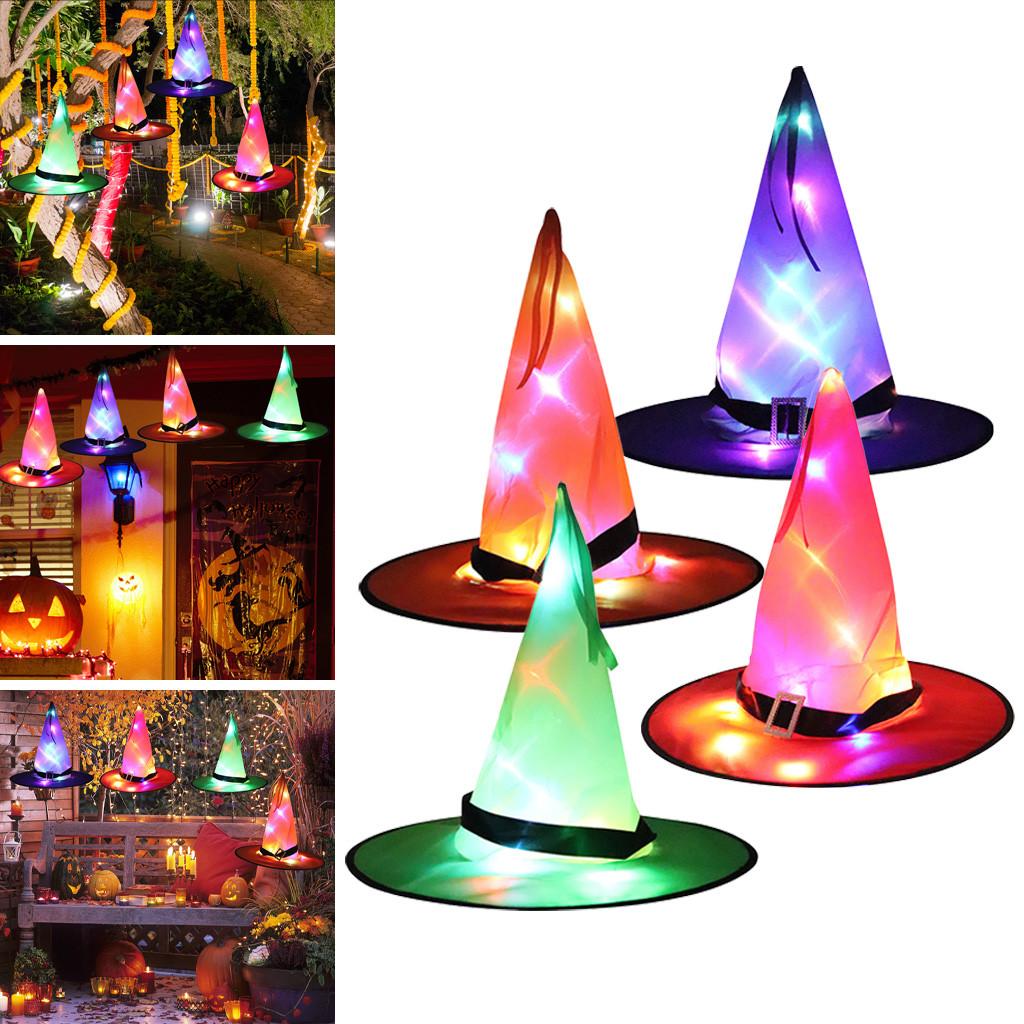 Halloween Glowing Hat Children Adult Party Dance Party Dress Up Witch Hat the best products in