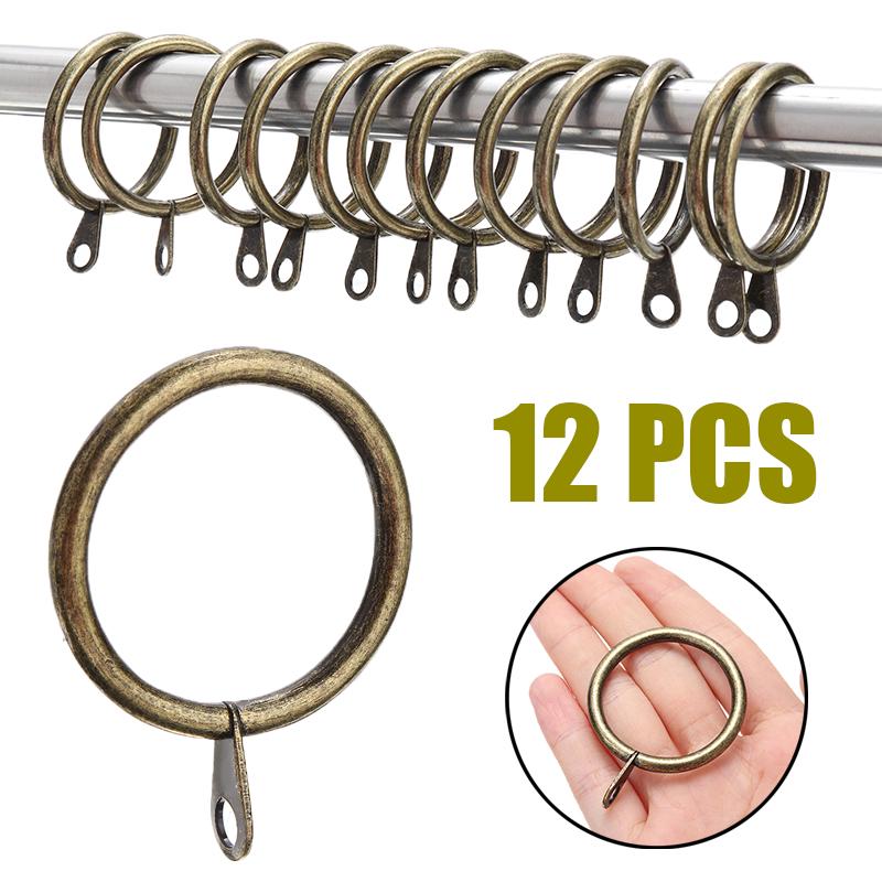 Buy Mayitr 12pcs Metal Curtain Rings Hanging Hooks for Curtains Rods