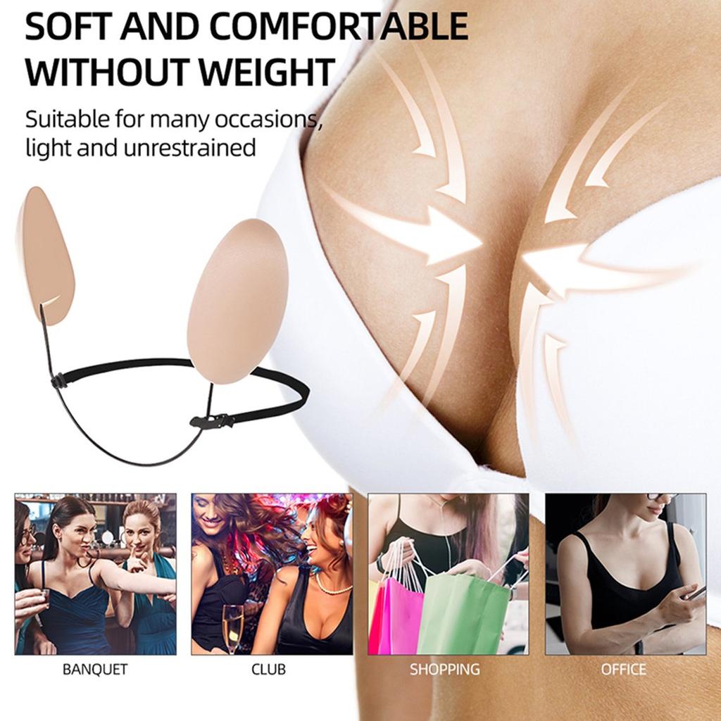 Buy AA BB Frontless Bra Chest Patch Deep Plunge Bra Kit Silicone Cover