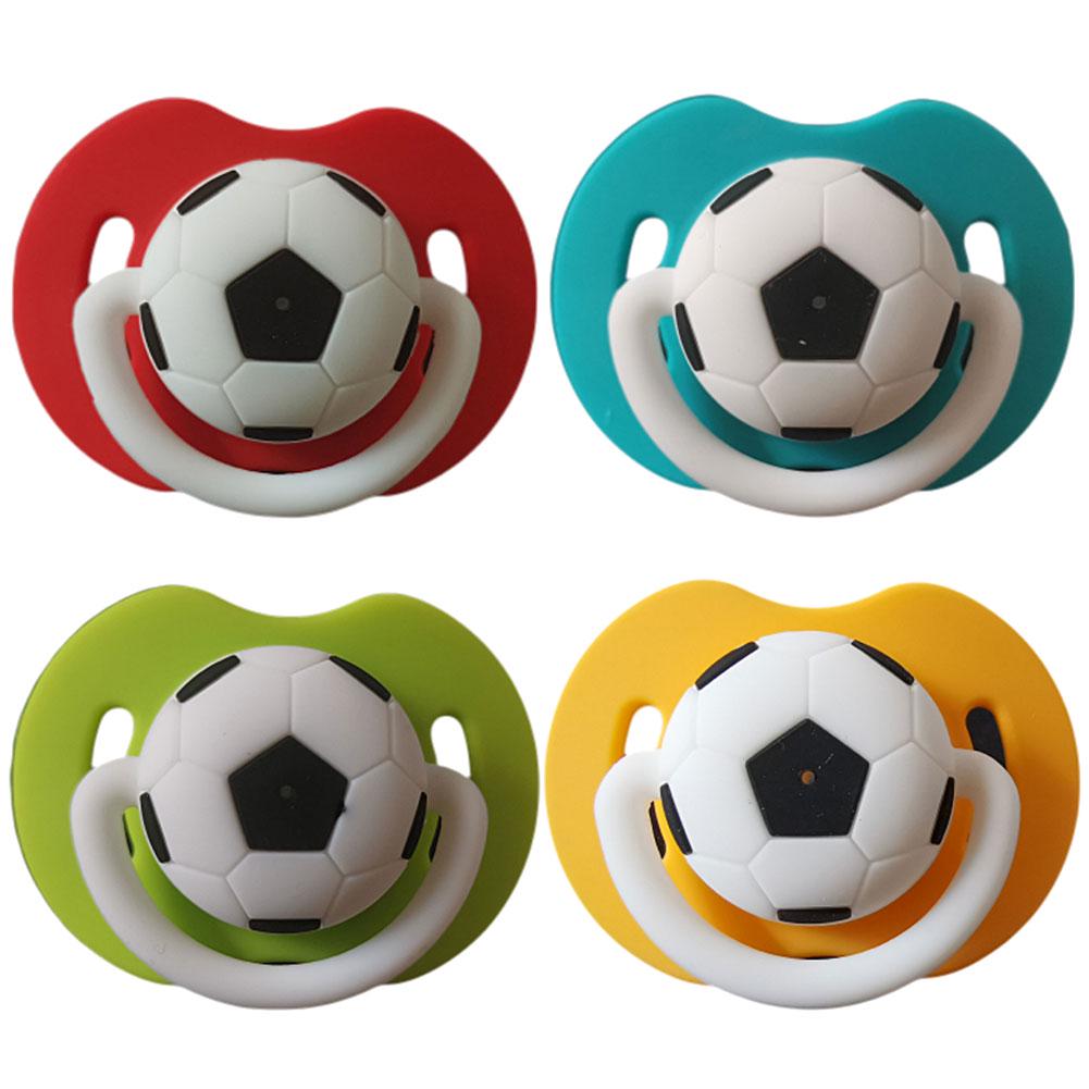 Cheap Football Toddler Silicone Teat Dummy Soft Baby Soothers Pacifier