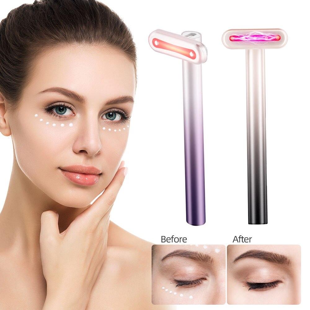 Buy Electric Fairy Stick Rechargeable EMS Red Light Therapy Skin Care Tool Eye Massage Stick