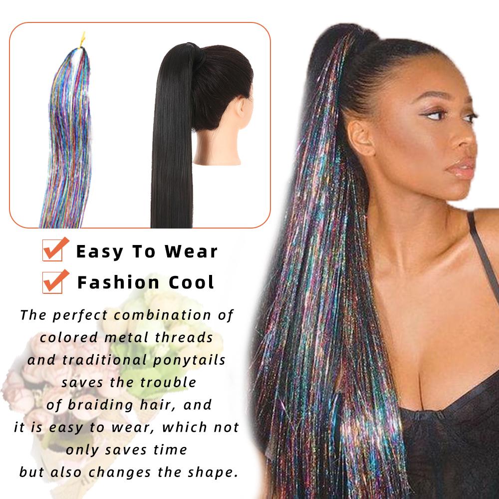 Buy Tinsel Laser Ponytail Extension Long Straight Ponytail Extensions