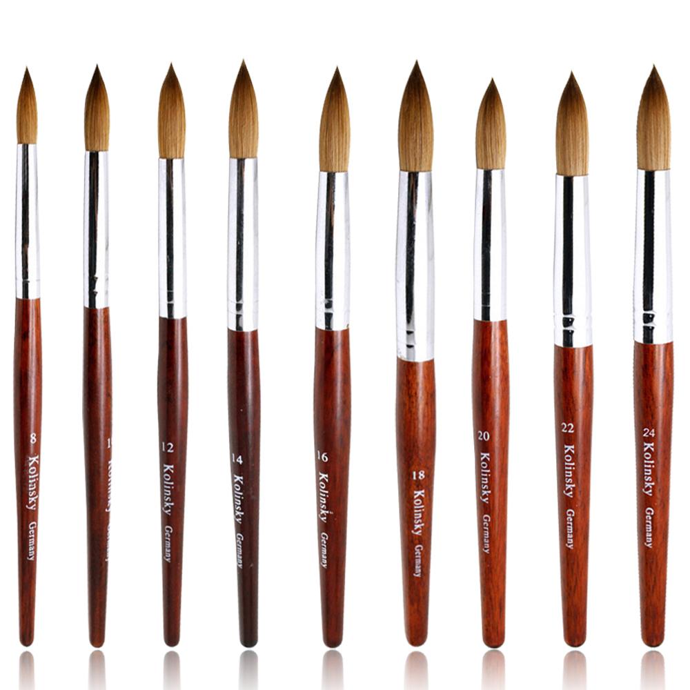 Cheap 1pcs Acrylic Nail Brush Round Wood Handle UV Gel Carving Pen