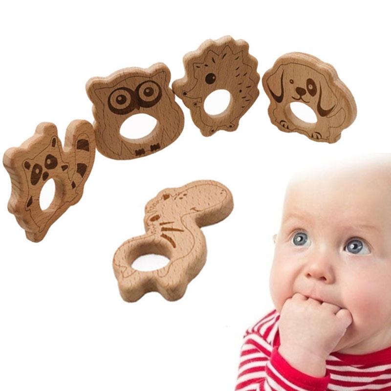 Buy Wooden Teether Nursing Pendant Teething Toy Infant Organic Chew Charms Baby Teethers at