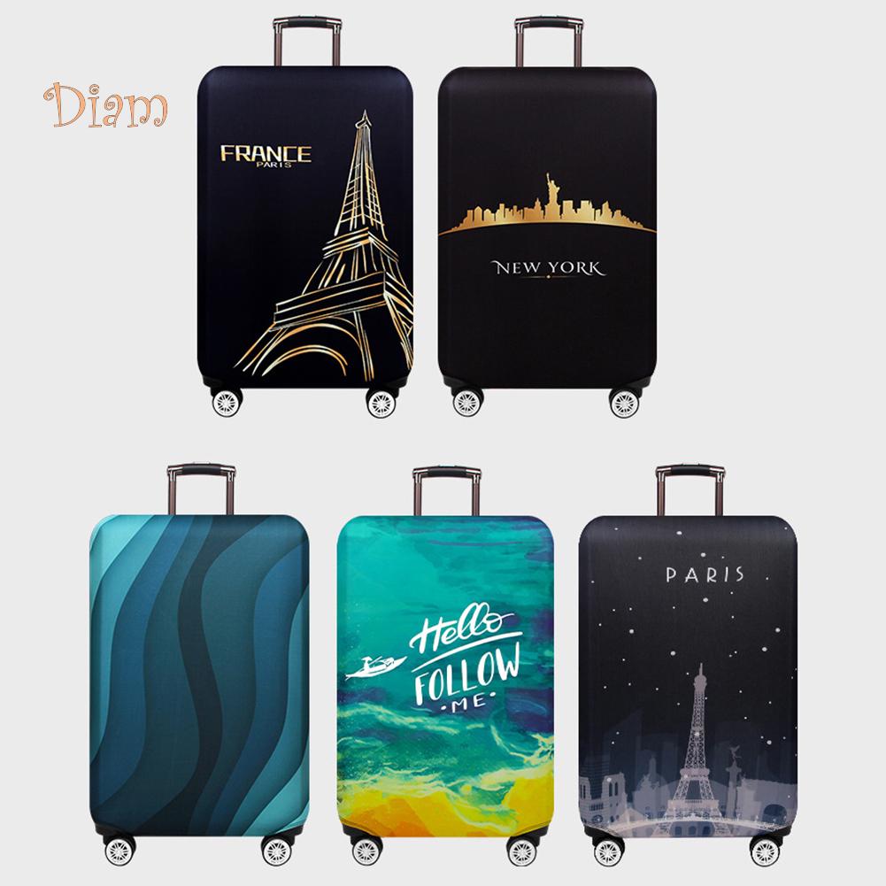 TDStore Flower Print Elastic Dust Proof Travel Suitcase Luggage