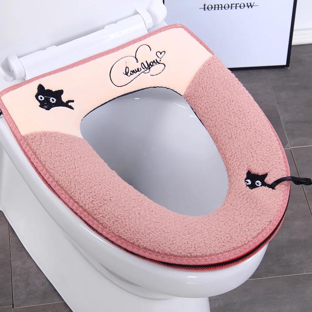 Buy Warm Toilet Seat Covers Winter Cartoon Cat Cute Toilet Seat Pad
