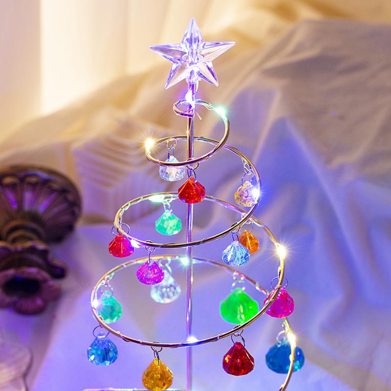 Kaufe Led Crystal Table Lamps Ornaments Christmas Tree Shape Decorative