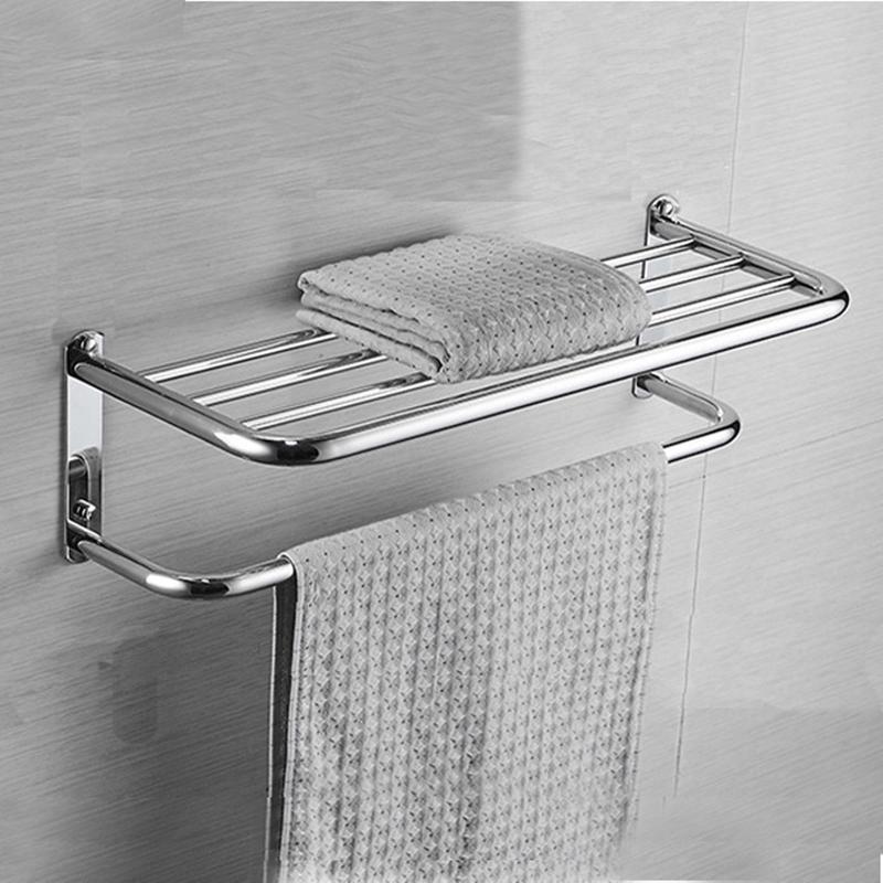Buy Dagu Stainless Steel Bathroom Towel Shelf Double Layers Rail Stable