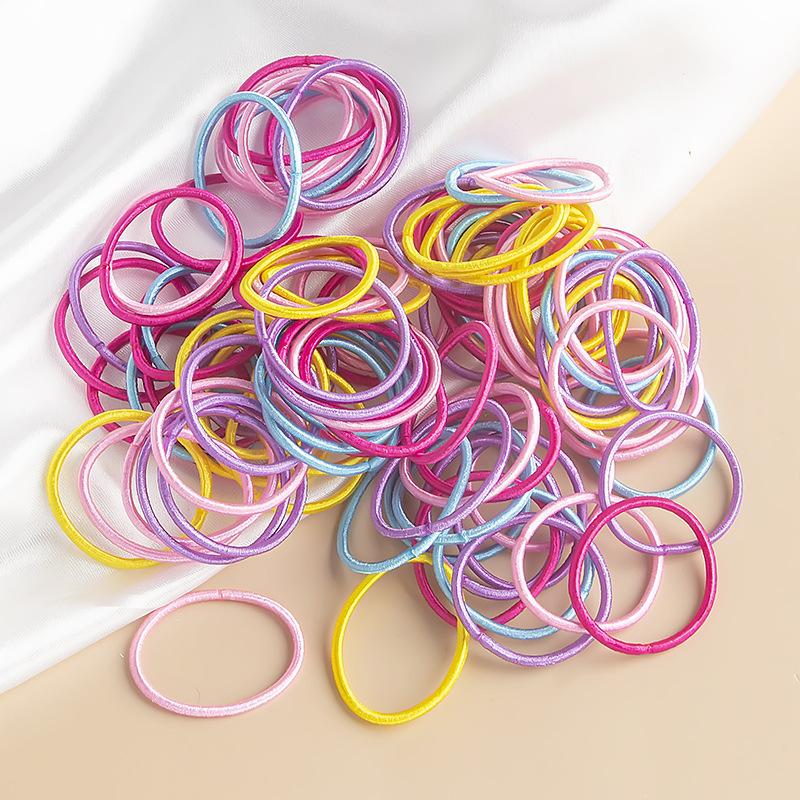 Buy 100Pcs Children's Head Rope Spring Color Does Not Hurt Hair Elastic