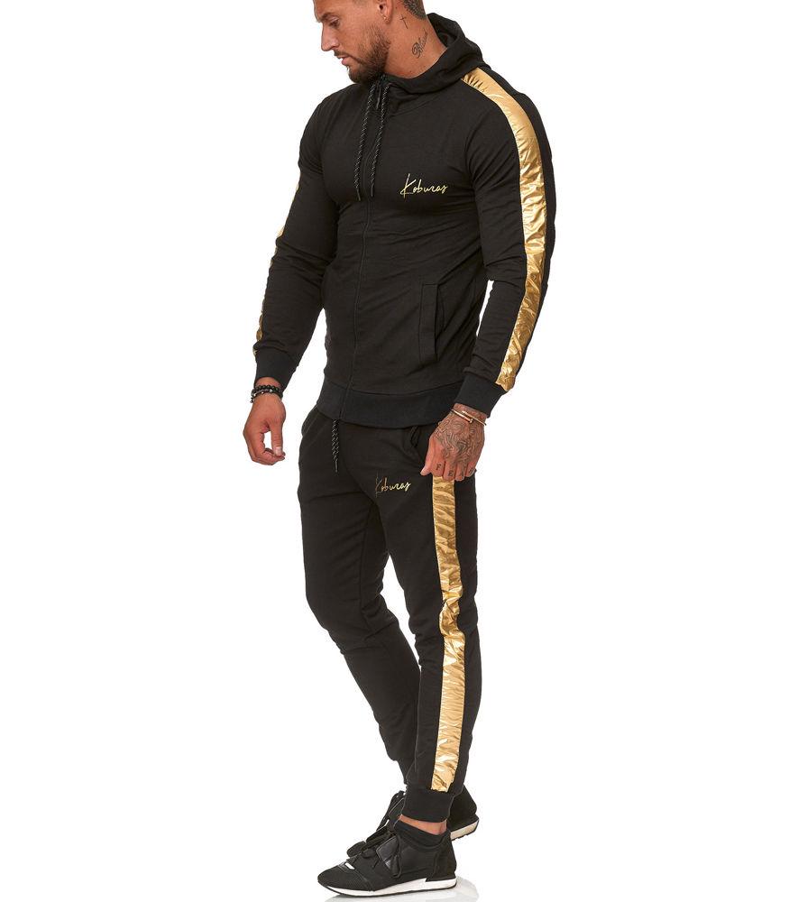 Buy K3391 black and gold tracksuit tracksuit set at affordable prices
