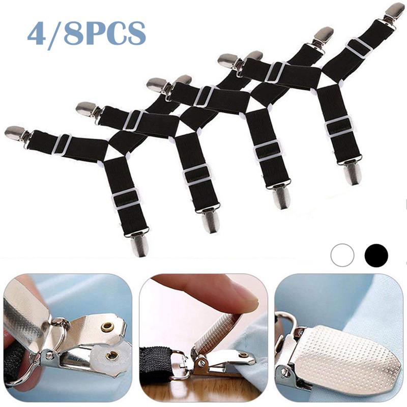 Buy 4/8PCS Triangle Bed Mattress Sheet Clips Grippers Straps Suspender