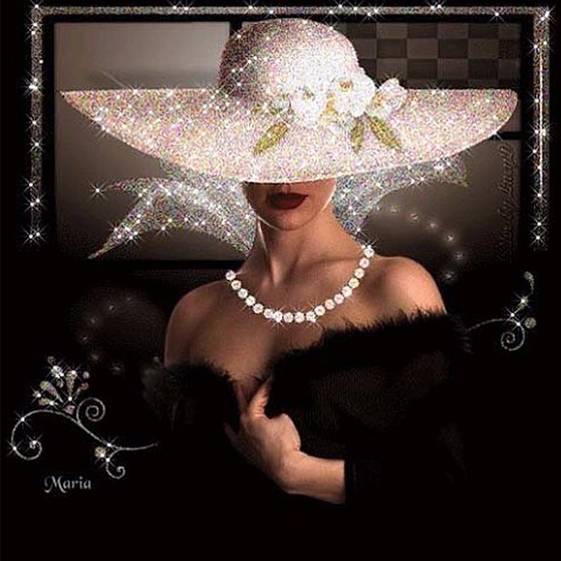 5d Diy Diamond Gemalde Dame Im Schwarzen Kleid Und Weissen Hut Stickerei Cross Stitch Mosaik Dekor Gunstig Kaufen Preis Kostenloser Versand Echte Bewertungen Mit Fotos Joom
