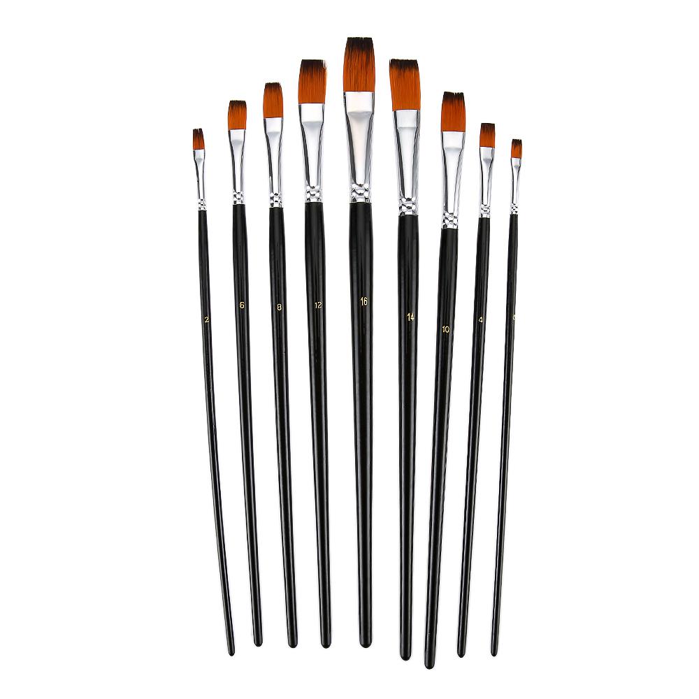 Buy ZhuTing 9pcs Nylon Hair Paint Brush Artist Watercolor Acrylic Oil