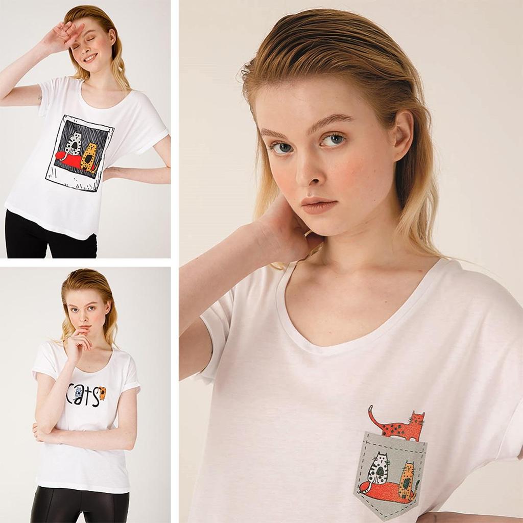 Buy Biggdesign Cats Womens TShirts, Short Sleeve, Cotton, Crewneck