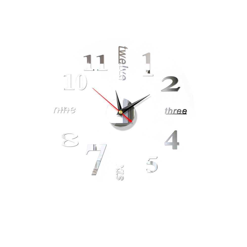 Mirror Wall Clock Modern Design 3D Diy Large Decorative Wall Clocks
