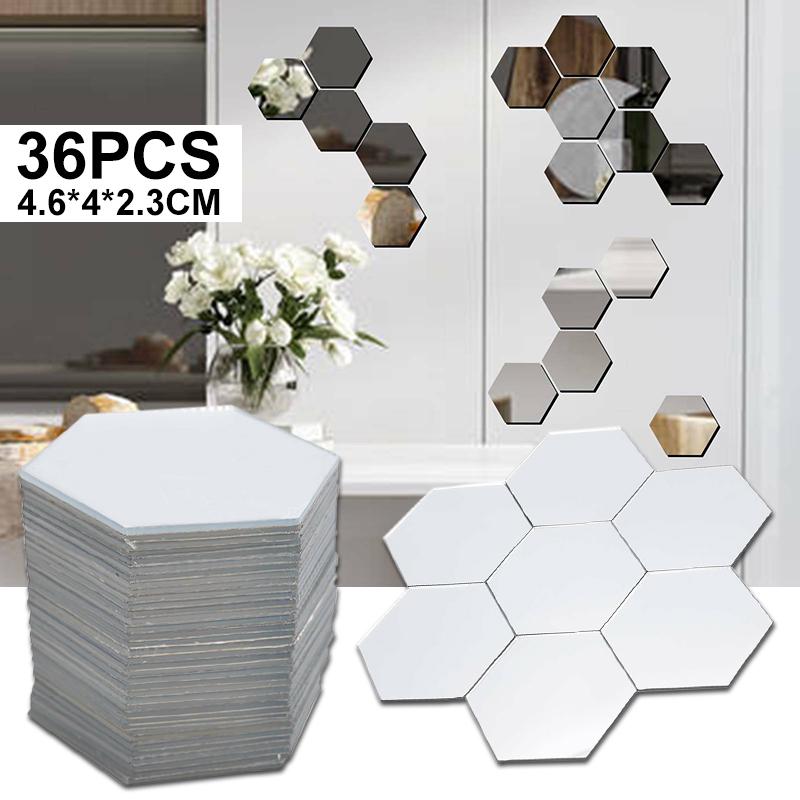Buy 36Pcs Acrylic 3D Mirror Effect Tile Wall Sticker Stick On Art