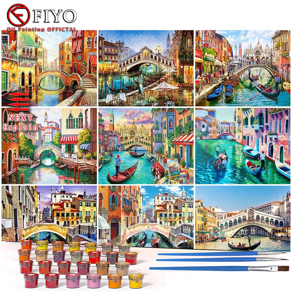 Buy 40x50cm Paint By Number Venice DIY Frame Picture By Numbers Town